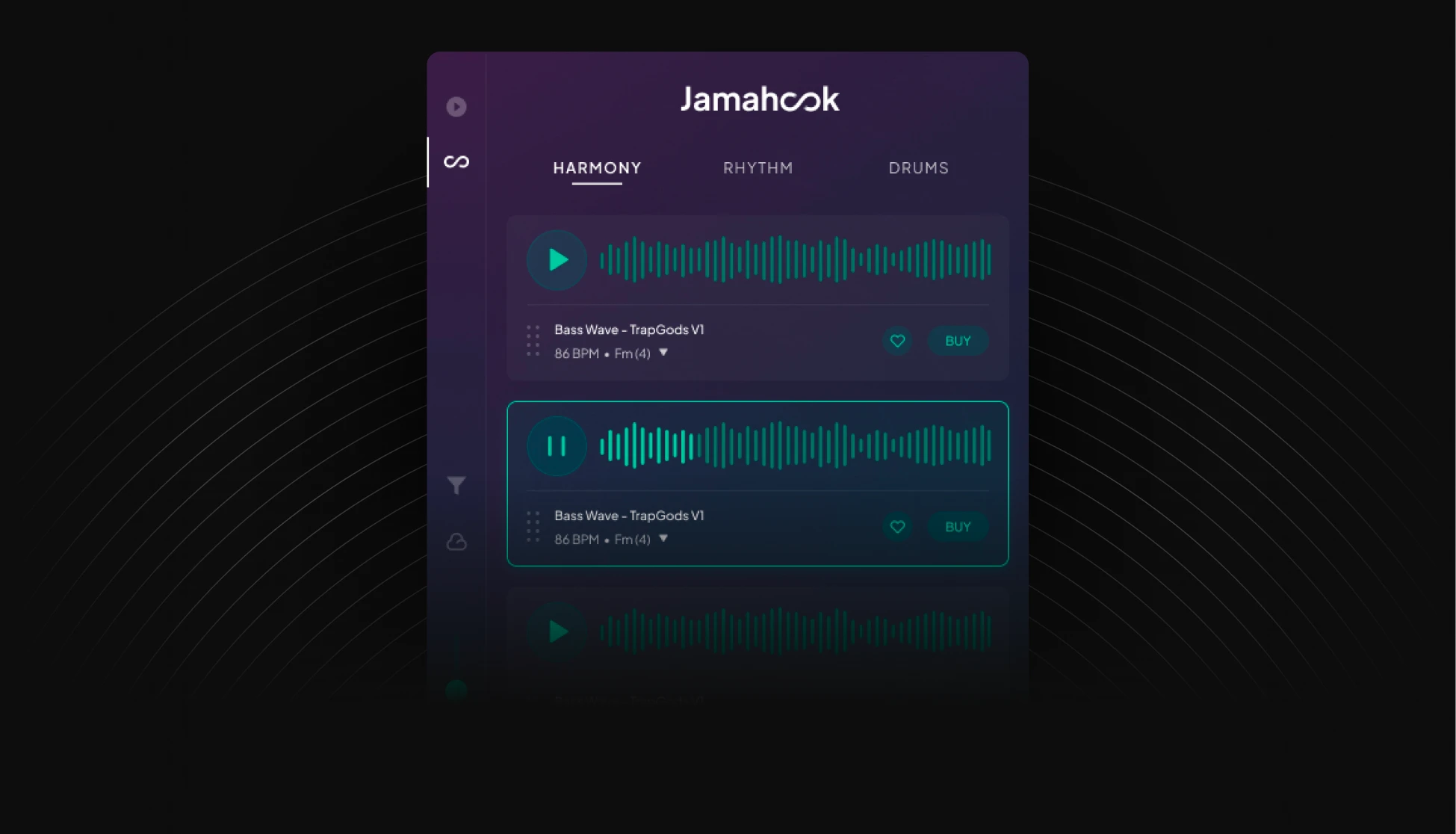 Jamahook Sound Assistant Plugin with a faded bottom background